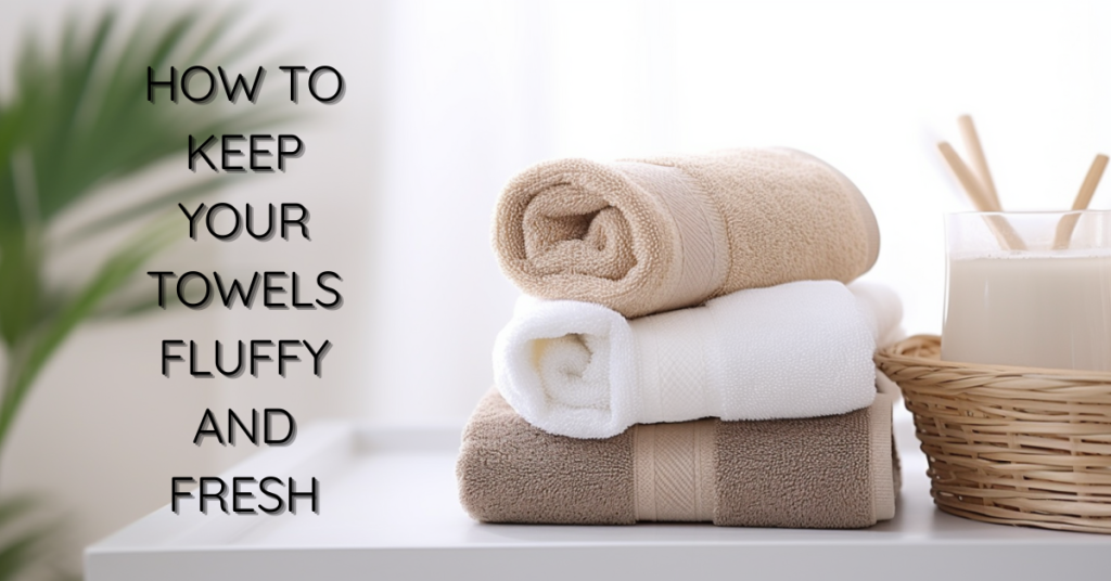 Fresh fluffy towels neatly folded after laundry